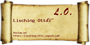 Lisching Ottó névjegykártya